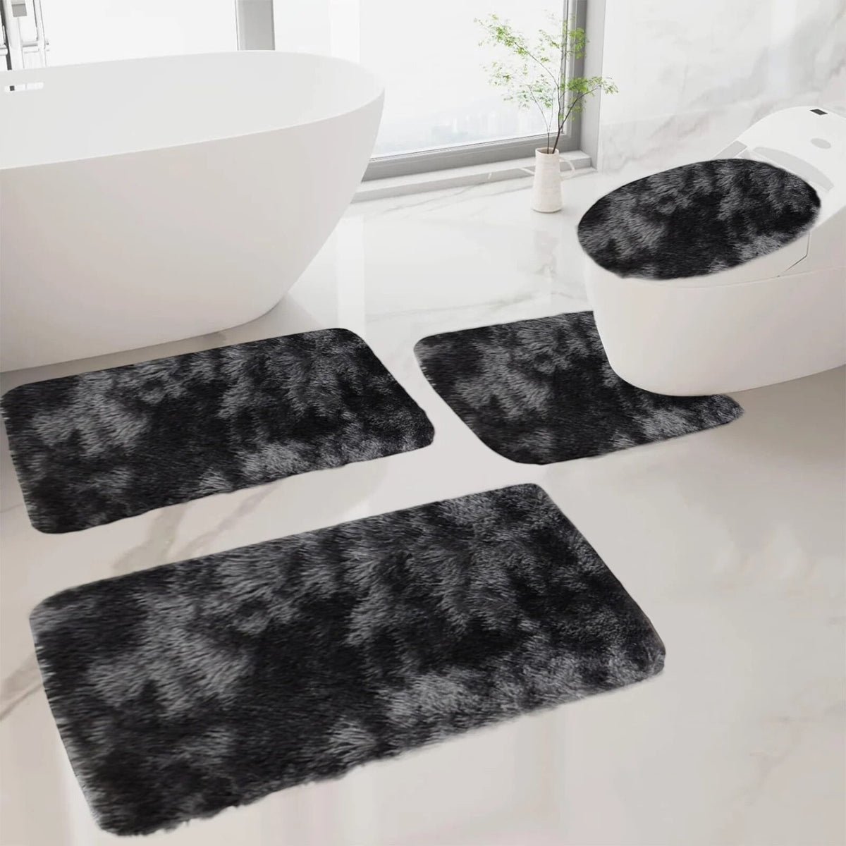 Set 4 covorase baie, plus, antiderapant, absorbant