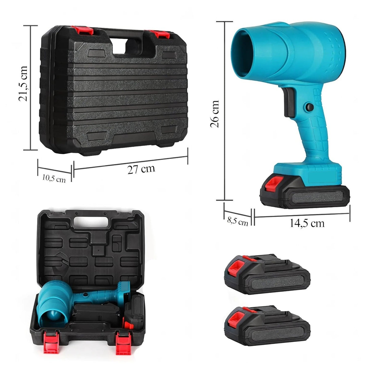 Suflanta portabila fara fir, 2 acumulatori 48V 8.0Ah, 150.000 RPM, viteza 50 m/s