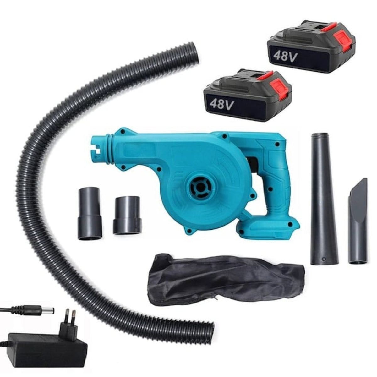 Suflanta frunze fara fir 2 in 1, 880W, 2 acumulatori 48V 8.0Ah, 18000RPM, autonomie 4 ore
